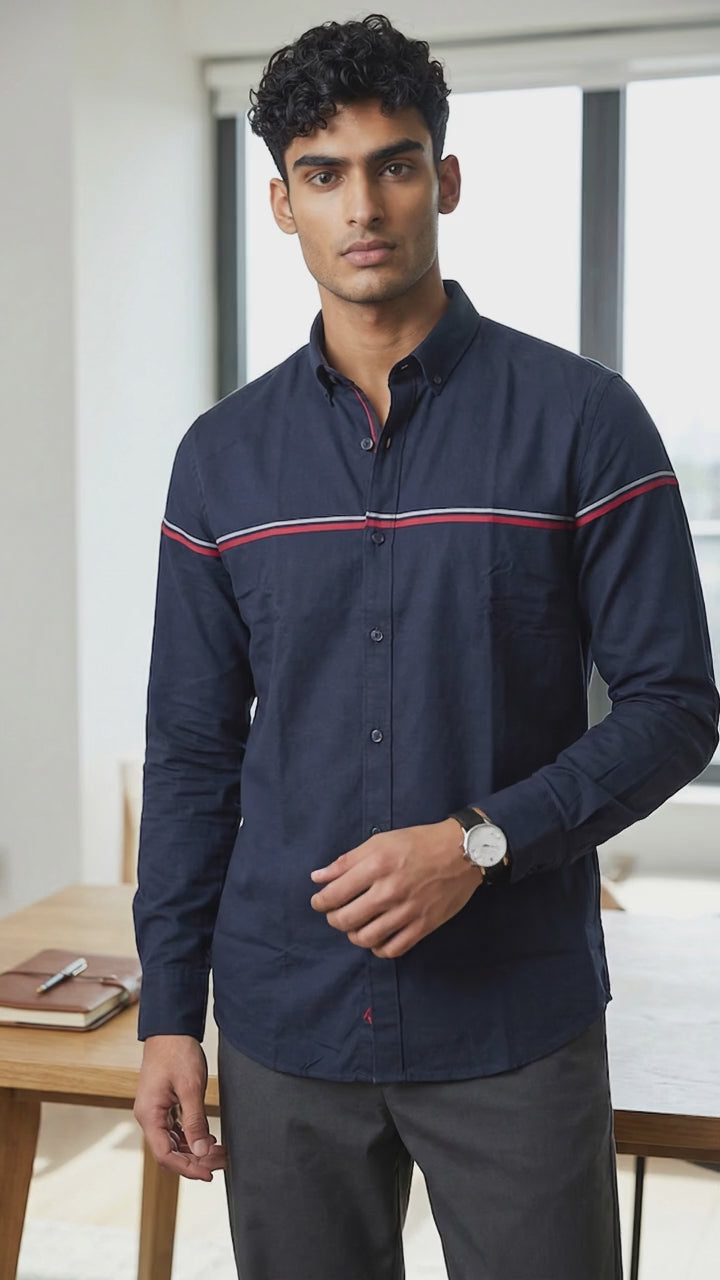 Signature Tricolor Navy Shirt
